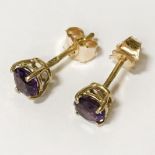 18CT GOLD AMETHYST STUD EARRINGS