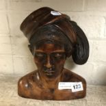 ETHNIC CARVED HEAD 24CMS (H)