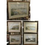 FIVE WATERCOLOURS OF SCARBOROUGH, ROBIN HOOD BAY BY MALCOLM MAJAR