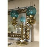 BRASS DOUBLE GAS LAMP TOTAL HEIGHT = 65CMS