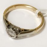 18CT GOLD/PLATINUM DIAMOND RING APPROX 3.3 GRAMS SIZE N