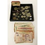 QTY OF COINS & BANKNOTES
