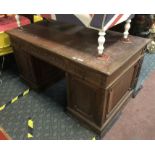 LEATHER TOP PEDESTAL DESK