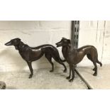 PAIR OF BRONZE GREYHOUNDS 17CM (H)