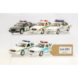 5 x Assorted Loose American Police Cars