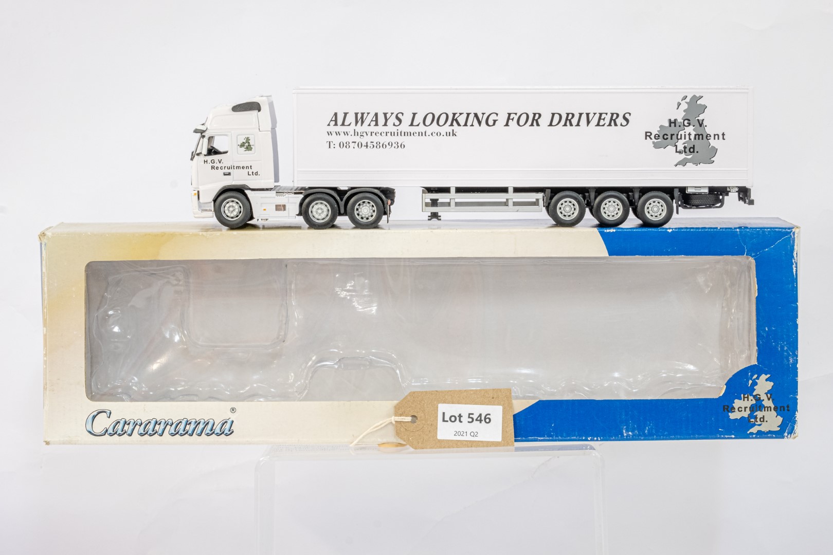 Cararama Volvo FH12 Box Trailer - H.G.V. Recruitment Ltd -