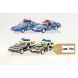 4 x Assorted Loose American Police Cars