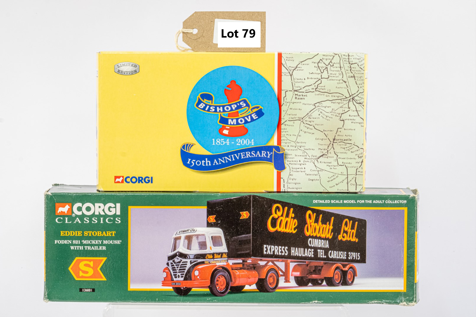 Corgi Foden S21 'Mickey Mouse' With Trailer - Eddie Stobart / Morris Luton Van - Bishops Move