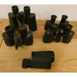 Four binoculars, Barr & Stroud 10 x, Aitchison Prism MKII, Noctovist MKII 8 x 30, a Russian pair and