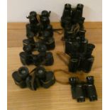 Ten pairs of binoculars, to include Goerz 6 x 24, Lumex Prism, Busch Solux 8 x 30, Ross Prism and