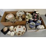 A Royal Albert Old Country Roses part tea service, various Rington blue and white, Royal Doulton,