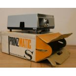 An Eumig 820 Sonomatic sound projector, a Prinzmatic slide projector, a Paximat Triumph slide