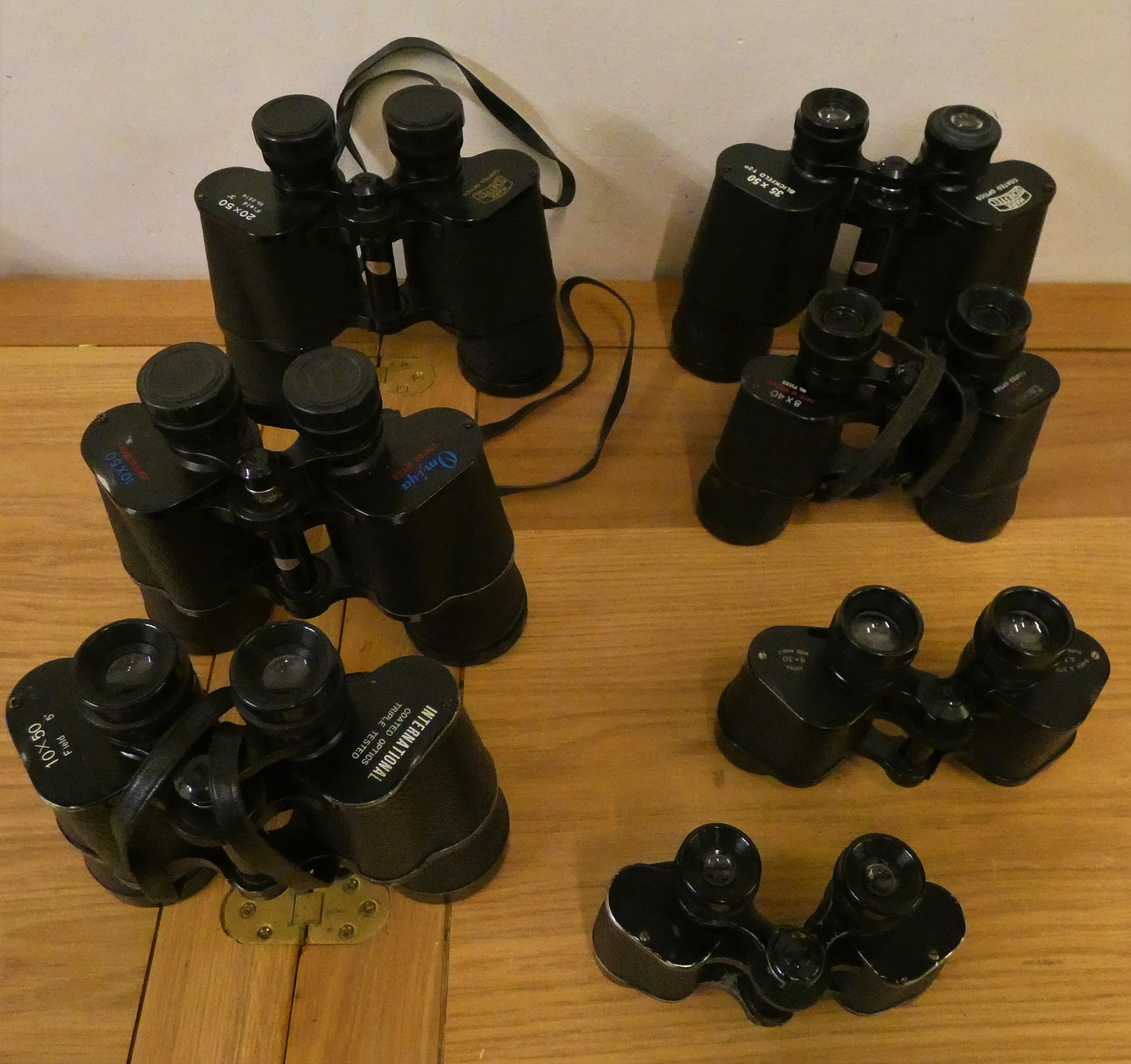 Seventeen pairs of cased binoculars, to include Barr & Stroud and Mark Scheffel (2).