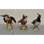 Three Beswick birds, a Kingfisher, a Jay and a Lapwing (3).