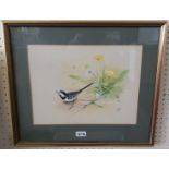 K.T Wood, long tailed tit, watercolour, signed lower left 54 x 46 cm.