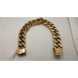 A 9ct gold curb link bracelet, length 22 cm, weight 190 gms.