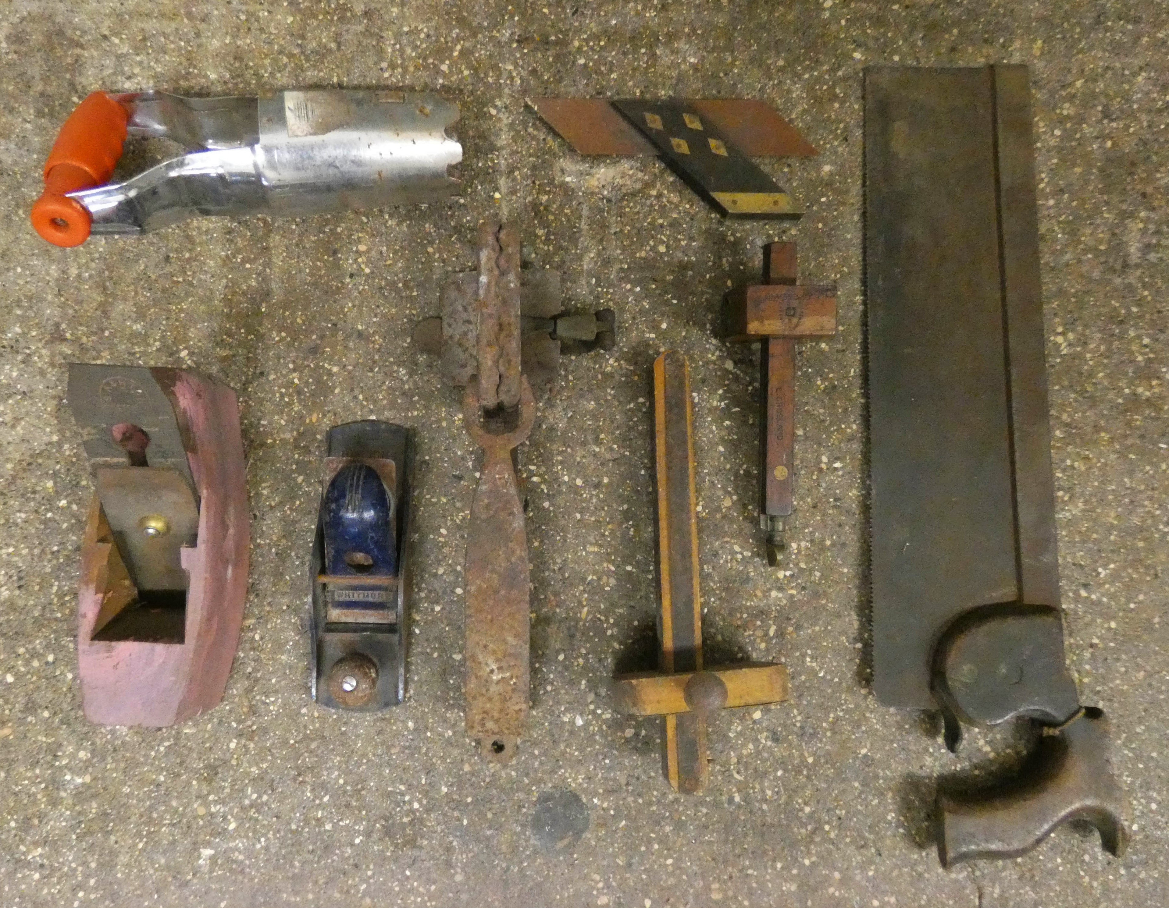 A collection of hand tools.