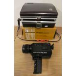 A Bolex 5120 sound macrozoom super 8 camera, case, box and instructions.