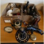 Models of cats, rabbit, tiger, cherubs, flamenco dancers, printing block, seashells, bargeware and a