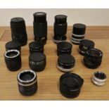 Various lens, to include Makinon 100-300, for Canon, Kiron 70-150, Super Paragon PMC II auto zoom