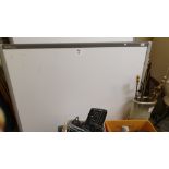 Four ex school Smartboards, with some associated equipment, each 140 x 110 cm.