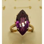 A 9ct gold and synthetic Alexandrite dress ring, 5 gms, size Q.