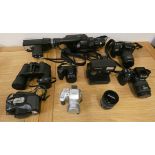 A quantity of SLR camera's, to include Pentax Z1 with 28-105 lens, Nikon Coolpix L310 and Mirri Zoom