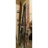 A vintage pair of Bonna Grenader LS racing skiis, c.1968, other shiis, Fischer Quick, Fischer