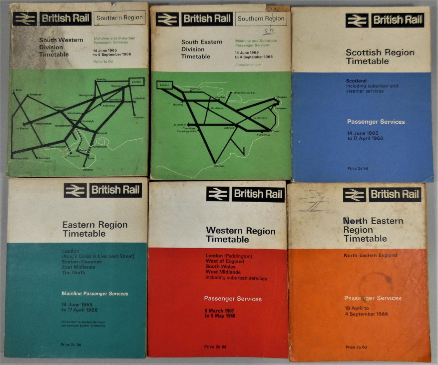 Approximately 40 railway timetables, various regions, late 1960's/early 1970's.