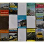 Fifteen volumes of Ian Allan ABC combined volumes (5 unmarked) and various railway timetables.