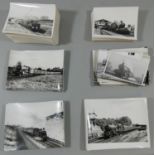 Approximately 400 black and white photographs of steam locomotives, c. 1950/60, mainly Southern