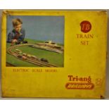 A Triang TT gauge train set, locomotive 47607, 7 x wagons, power controller, signal gantry, no