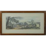 A framed and glazed carriage print, Arundel, original frame, 28.5 x53.5 cm overall.