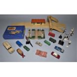 A collection of model railway power control units, untested and model railway station accessories (