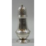A L.M.S. Hotels electroplated baluster sugar castor, by Elkington & Co. with screw cap, 17 cm.