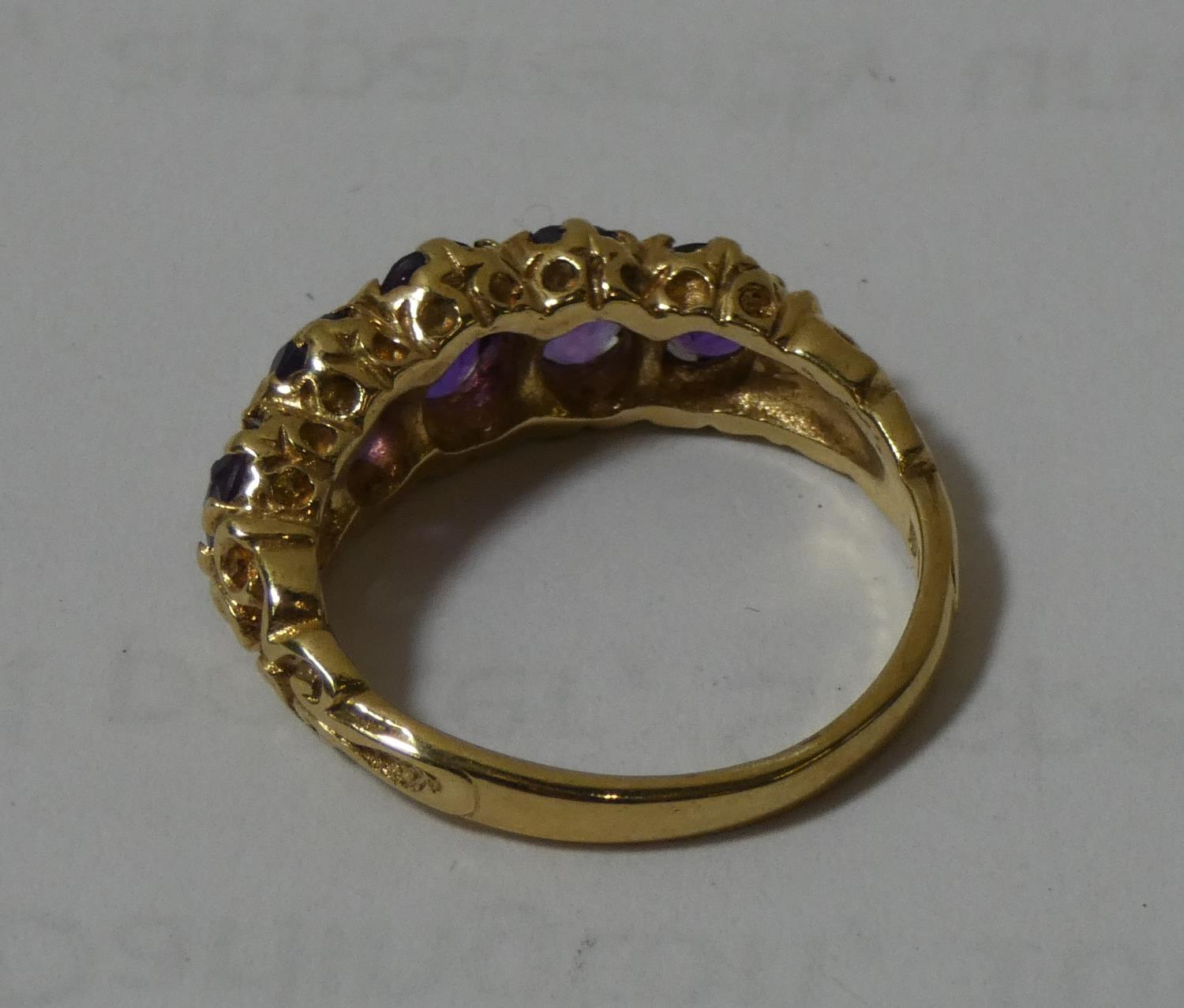 A 9ct gold 5 stone ring, size L, 3.1 gms. - Image 2 of 2