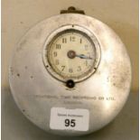 A brushed steel pigeon timing clock from the International Time Recording Co Ltd London.