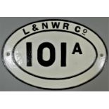 A cast iron oval bridge plate L&NWR Co, 101A 30 x 45cm