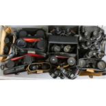 13 pairs of bonoculars, including Halina, Chinon, Prinz, Miranda, Optiges and Super Zenith.