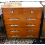 An Australian chest of drawers, c.1960/70, the top dummy two short drawer over four long drawers,
