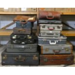 14 various suitcases and briefcases (14).