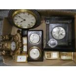 A 'Stadium' thirty hour car clock, together with various mantle, carriage, and travel clocks in