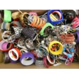 A large box of costume jewellery.