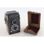 Yashica-A Medium Format TWIN LENS CAMERA Yashimar 80mm F/3.5 Lens w/ Case This camera is WORKING and