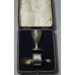 A silver christening set, Chester 1927, initialled, cased.