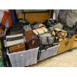 A large quantity of camera bags