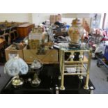 Four standard lamps and three table lamps. (7)