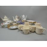 A Royal Worcester Blue Sprays cream jug, a Royal Creamware Classic part tea service, 4 x Copeland