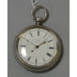 A silver chronograph pocket watch, Chester 1900.