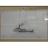 A David Bell signed print 'Lincoln Castle', estuary scene watercolour signed G.Wynette Scofield.